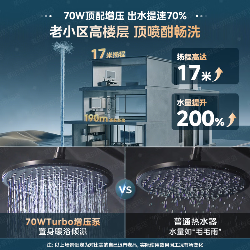 Midea Gas Water Heater No Cold Feeling Sleep M9S Supercharged Model 5A Level One Constant Temperature Level One Silence 16 Liters Natural Gas M9S Max Trade-In