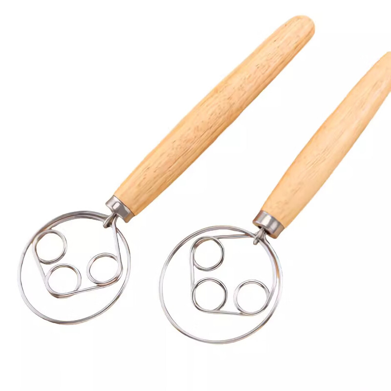Shantou Lincun spot new egg beater, flour mixer, dough mixer, double circle, single circle mixing stick, 13-inch oak mixer, 24cm single circle