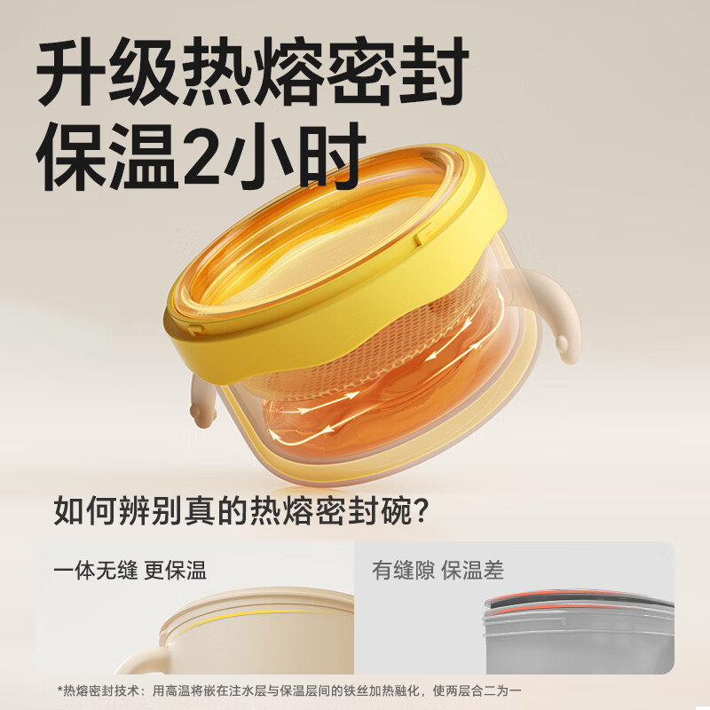Royal Pet Baby Water Insulated PPSU Non-staple Food Bowl for Rice Noodles Special Constant Temperature Bowl Stainless Steel Tableware Set Clo Yellow PPSU Liner + Chicken Leg Spoon Set + Baby Cover Up