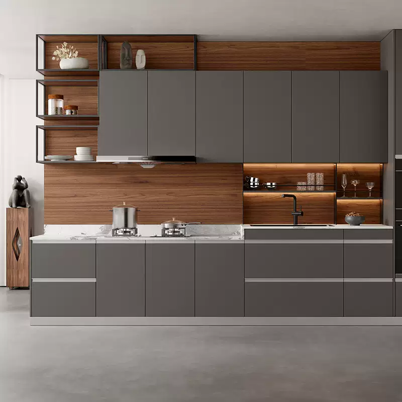 Yusenyi Gold Medal Kitchen Cabinet Customized Integrated Cabinet Stove Cabinet Quartz Stone Integrated Countertop Kitchen Kitchen Cabinet Decoration Customization 1m base cabinet-1m countertop D01AD06AD09A-05m wall cabinet (consult customer service for extra bonus)