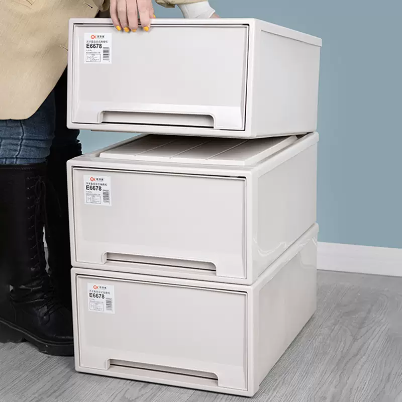 Yusen Yiyangyu Drawer Storage Box Student Books Solid Color Extra Large Storage Box Classroom Stationery Transparent Organizing Box 3 Pack Transparent E Style