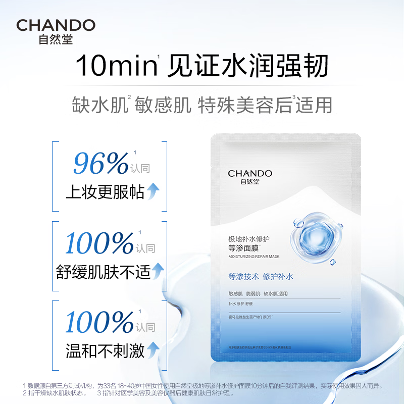 Chando Polar Isotonic Hydrating Repair Mask 28ml 5 pieces soothing, mild and moisturizing Valentine's Day New Year's gift for women