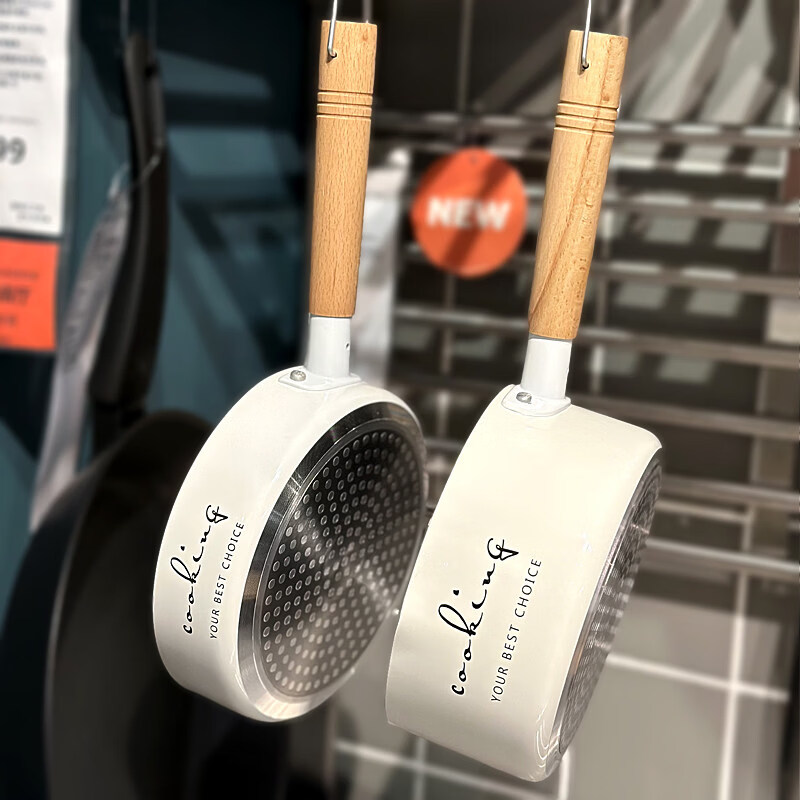 Tuojin imported quality small frying pan from Japan, non-stick frying pan for frying eggs, baby food supplement, small pot, small electromagnetic frying pan with white letters ~ without lid 16cm