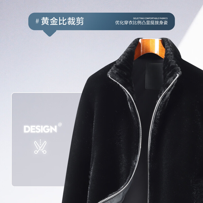 Fuqing imitation mink imitation fur jacket men's winter middle-aged and elderly business casual windproof warm men's jacket men's