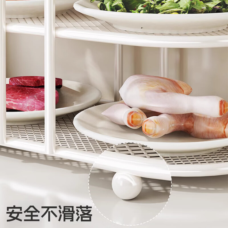 Wooden grid kitchen multi-functional storage rack, vegetable storage rack, vegetable preparation rack, spice rack, storage rack, hot pot side dish storage rack, black four-layer