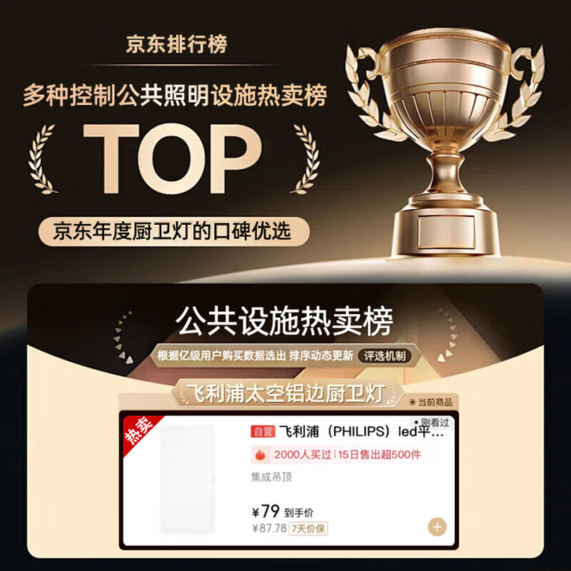 Philips (PHILIPS) led kitchen and bathroom light panel light integrated ceiling all-aluminum ultra-narrow edge 300*600 white light 36 watt ultra-thin panel light embedded light panel buckle plate light ceiling light