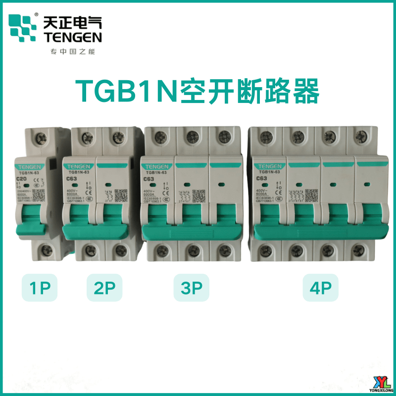 Tianzheng Electric small circuit breaker-63 household protection circuit breaker 63a32a Xiangyun DZ47 air switch C type TGB1N-63_2P_C type 10A