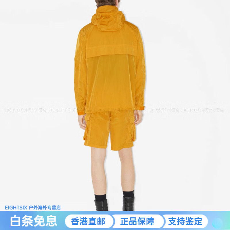 BURBERRY Solid Color Equestrian Rider Appliqué Nylon Jacket Men's Marigold Yellow Marigold Yellow XL