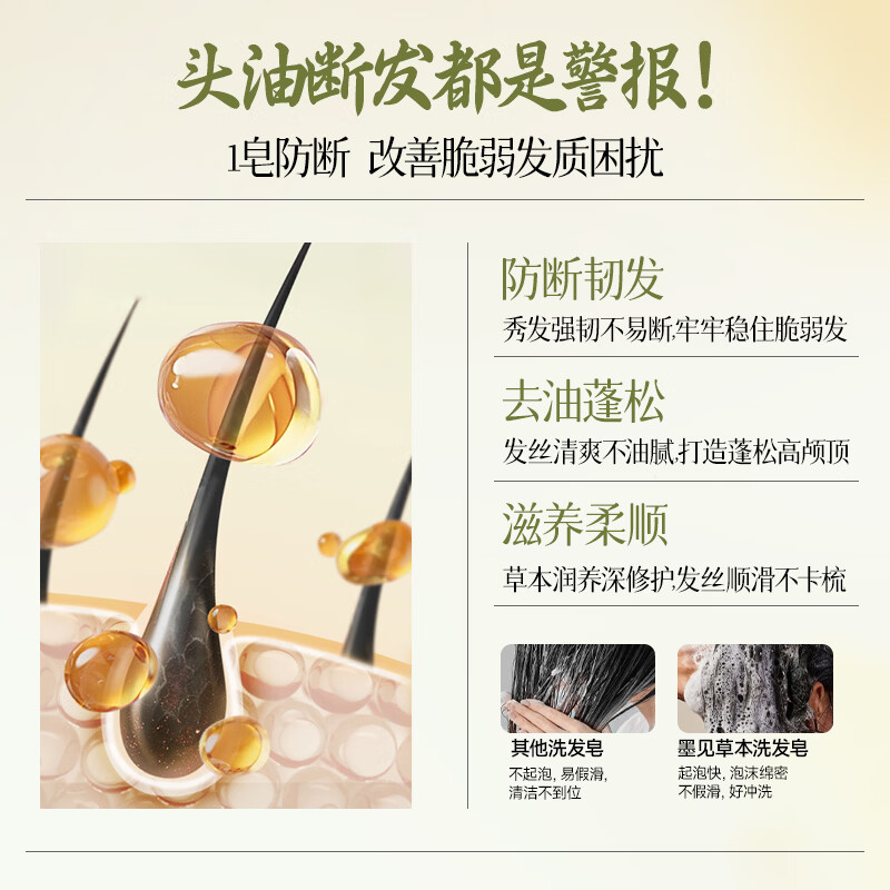 Mojian Polygonum multiflorum, Platycladus orientalis leaf shampoo soap, oil control herbal handmade soap, repair and nourish, oil control and fluffy, Platycladus orientalis leaf handmade soap*2 boxes