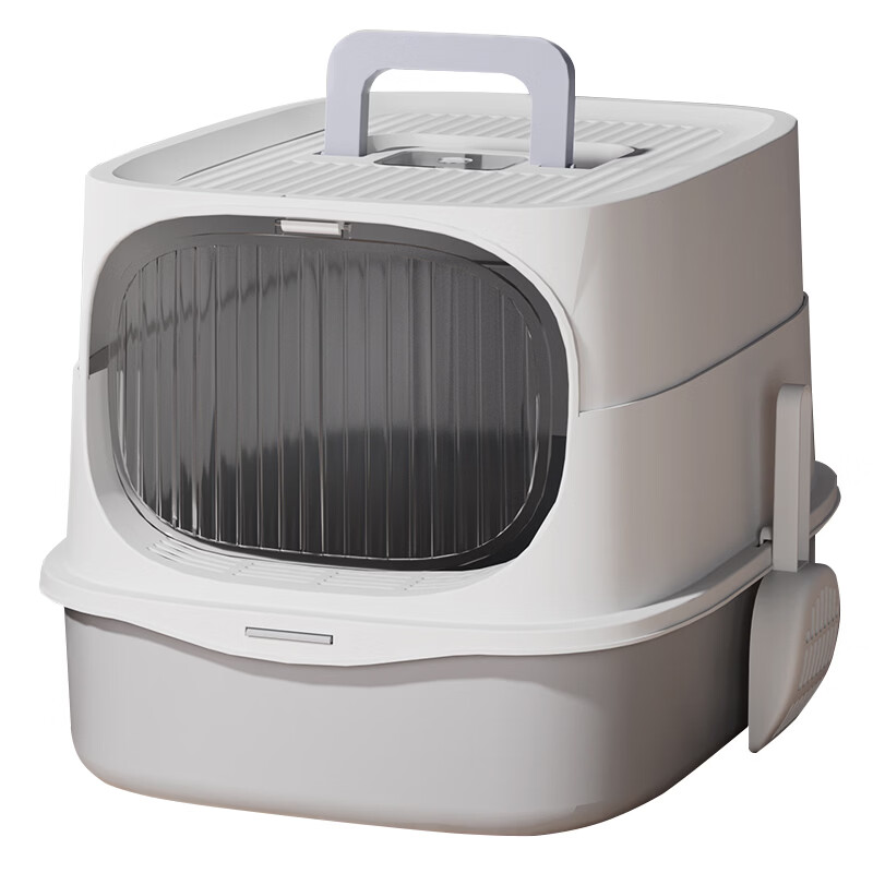 HELLOJOY cat litter box fully enclosed large cat toilet anti-splash cat litter box cat sand box cat litter box gray