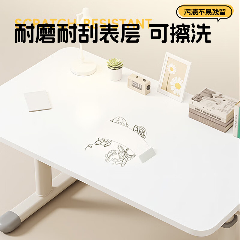 Quanpinwu Study Table Solid Wood Desk Liftable Student Writing Desk Computer Desk Home Children's Table and Chair Set Single Table