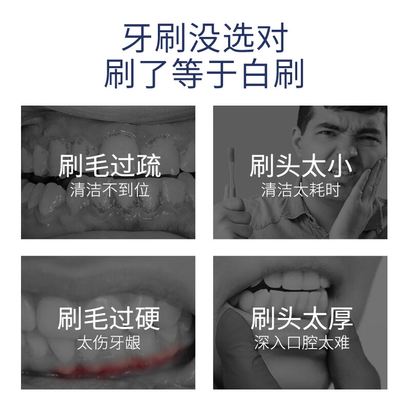 Hao Chi Jian super long head toothbrush for adult household use, soft-bristled gum-protecting lazy toothbrush for efficient cleaning of the large head, lazy toothbrush for efficient cleaning, 5 pieces