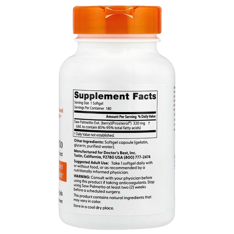 Doctor's bestDoctor's Best Saw Palmetto Standardized Extract Softgel 320 mg 180 capsules 180 capsules