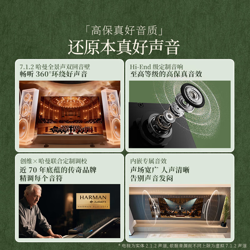 Skyworth TV A7H pro 55-inch art wallpaper TV Mini LED 3.9cm ultra-thin seamless wall-mounted flat-screen TV home appliances national subsidy A7F upgrade model