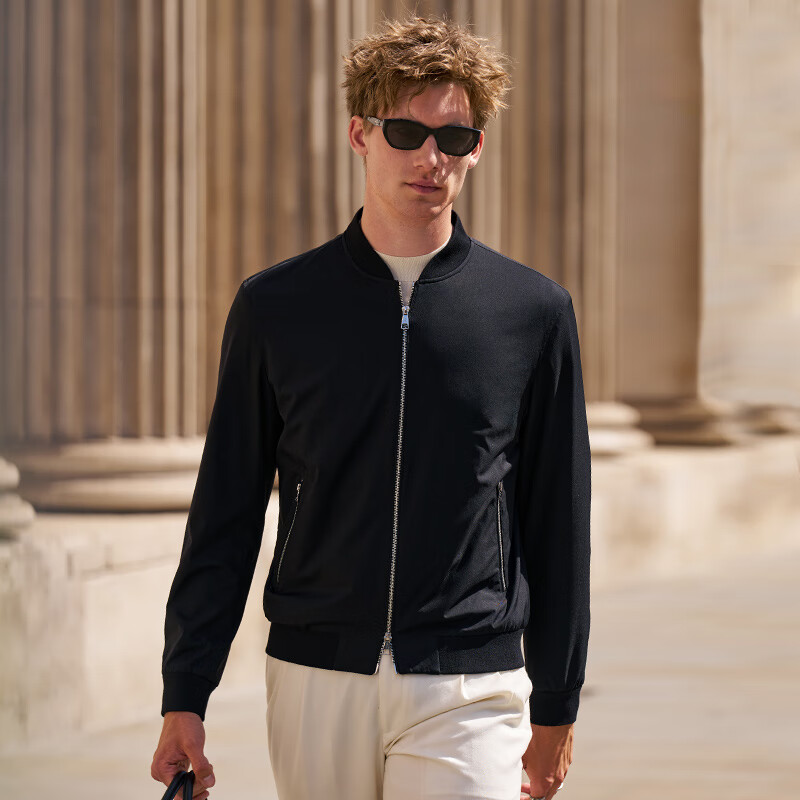 Mr. Bu Fashion Outdoor Baseball Collar Jacket Men's Casual Thick Jacket Men Piano Black S (165)