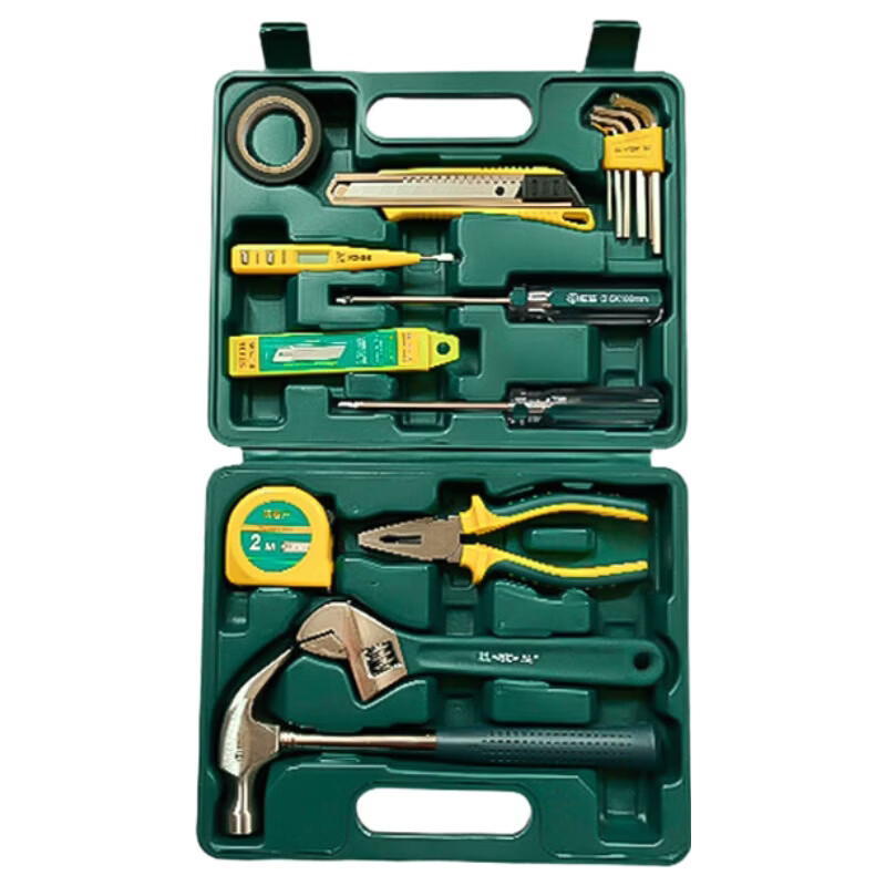 Shengda household tool box set 16-piece multifunctional industrial-grade vehicle-mounted wood electrician repair special hardware tool box