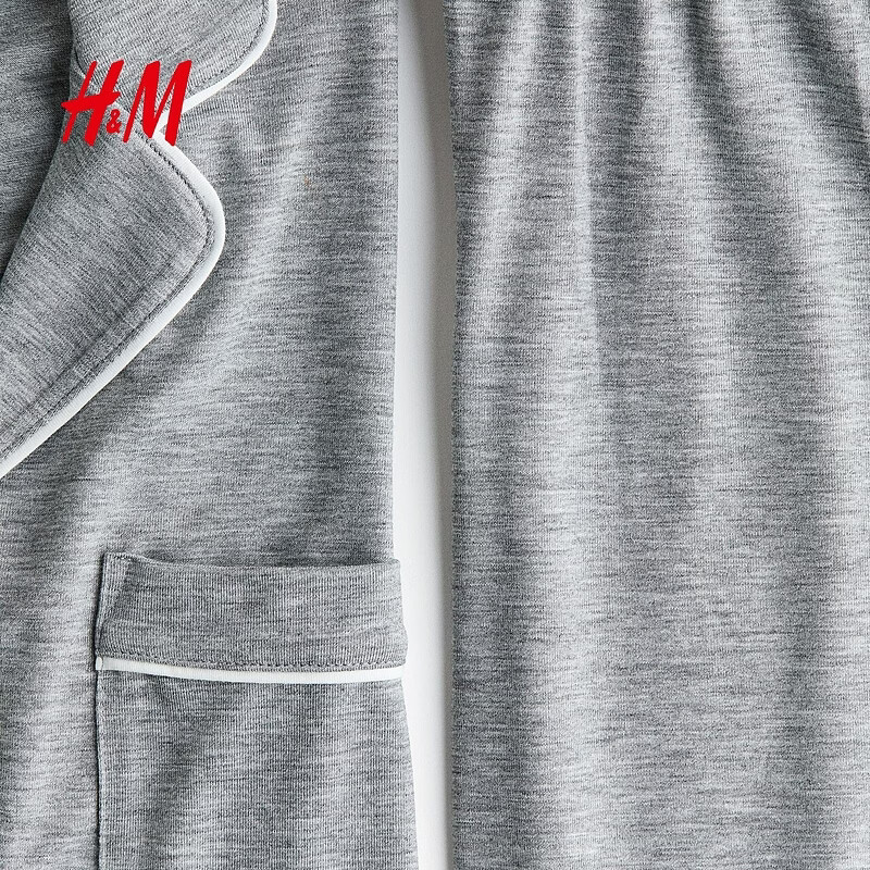 H&M 2026 Spring New Women's Viscose Blended Pajamas Set 0998802 Mixed Light Gray 038 S 160/88(S)