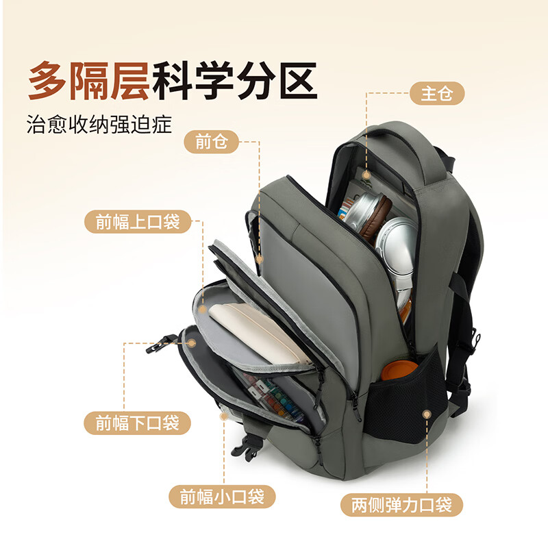 OIWAS Kunpeng series backpack computer bag laptop bag men's business backpack travel bag handbag black