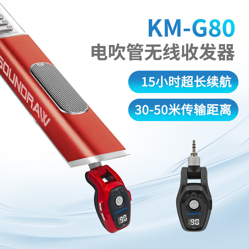 Crystal Microphone G80 electric blowpipe teaching performance wireless transceiver ultra-long battery life with reverberation connector one to two G80 electric blowpipe dedicated one to one