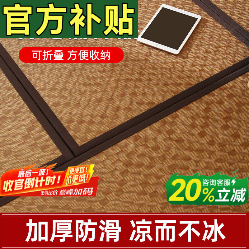 Visibility Customized Tatami Mat Japanese Coconut Palm Mattress Customized Size Home Bedroom Tatami Floor Mat Kang Mat Mat (Electric Heating) 6cm Thickness (Pure Jute Core)/Each