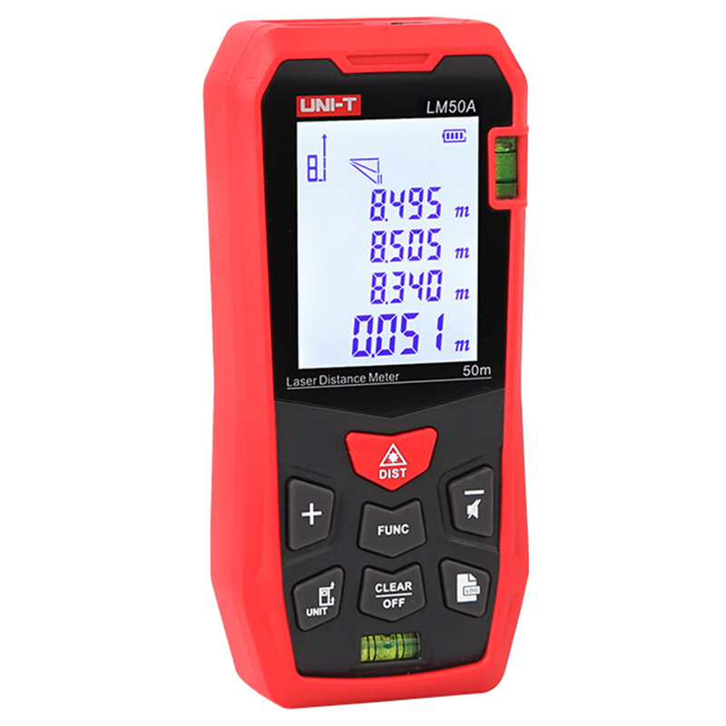 UNI-T laser rangefinder handheld infrared electronic ruler room measuring instrument with level bubble data storage LM50A for home use