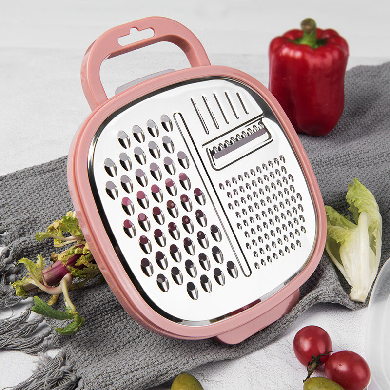 Huixiang multifunctional vegetable cutter grater baby food supplement sharp potato shreds 10 inch box grater pink