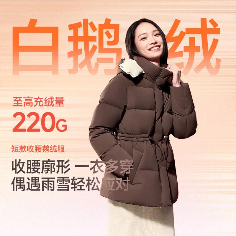 Meili City Xi Mengyao's same style down jacket women's puff waist short style thickened warm goose down jacket women 021