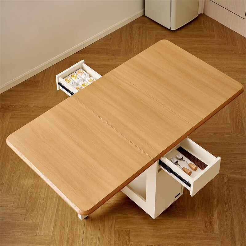 Quanyou Home multifunctional sideboard foldable dining table and chair combination set living room home dining table modern cream style