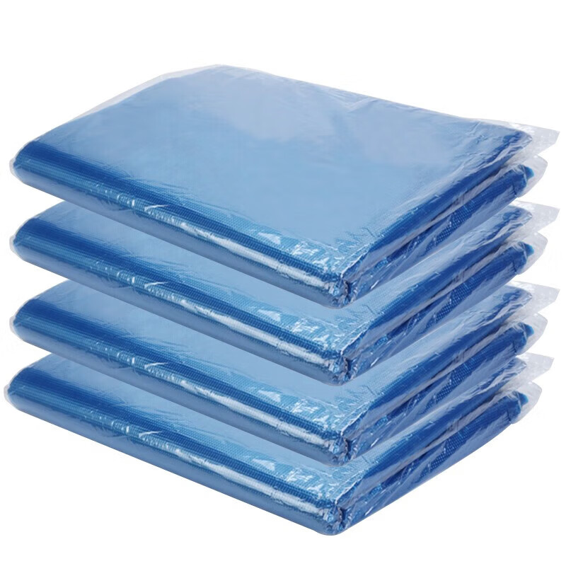 Yigongding large thickened garbage bag large color classified property garbage bag flat mouth kitchen waste bag blue double-sided 3.8 silk 60*80cm 50 pieces