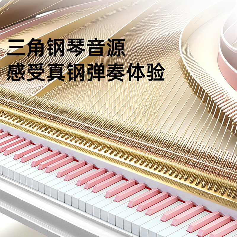 Beethostar Foldable Electric Piano 88-key Velocity Key Electronic Piano Portable Adult, Child, and Teacher Performance Professional Piano Cherry Blossom Pink 88-Key Folding Piano Velocity Bluetooth Illuminated Version + Gift Pack