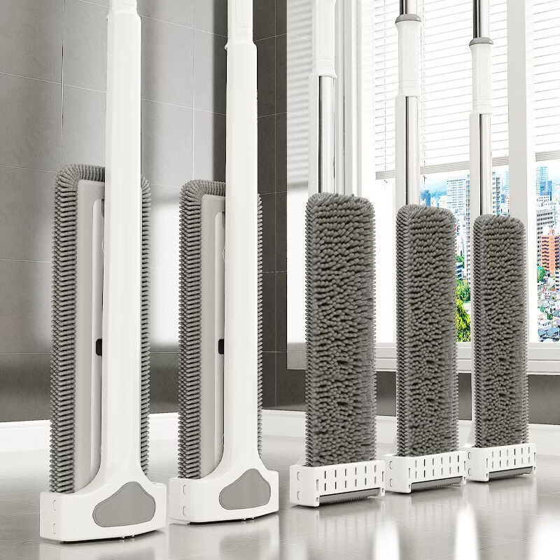 Mop set with bucket chenille hands-free flat mop household lazy one mop dry and wet dual-use long-hair absorbent mop mop orange green-chenille 45CM panel + extension rod 4 replacement cloths chenille