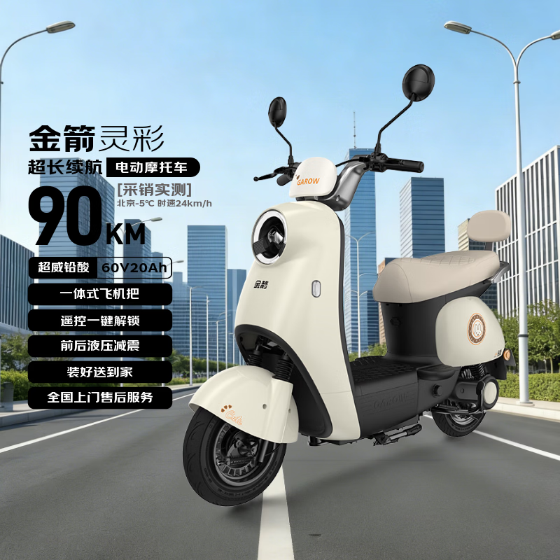 Golden Arrow Electric Motorcycle Popular New Product Lingcai 60V20AH Lead Acid Battery Long Life 800W High Power Smart Pedal Electric Motorcycle Unicorn