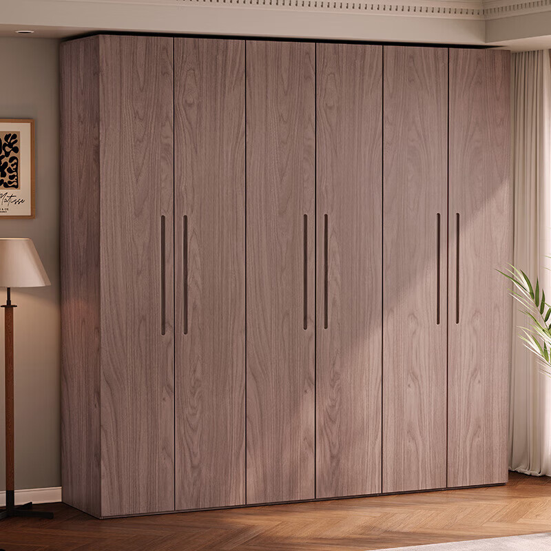 Zhenxiangjia all solid wood wardrobe custom wardrobe home bedroom wardrobe FAS grade oak one door to top wardrobe oak 1.6 meters four door wardrobe 2.4 meters high