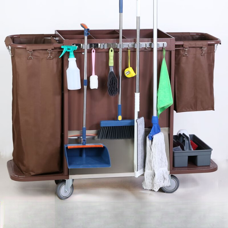 Yangyuantong hotel room multi-function hand push linen cart cleaning work cart cleaning cart guest room entrance service cart special price single side (4-inch ordinary wheel)