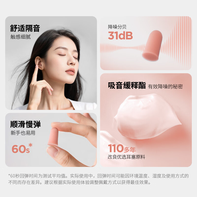 Anti-noise sleep earplugs for men and women, anti-snoring earplugs for work, study, sleep, soft5 pairs imported from Germany