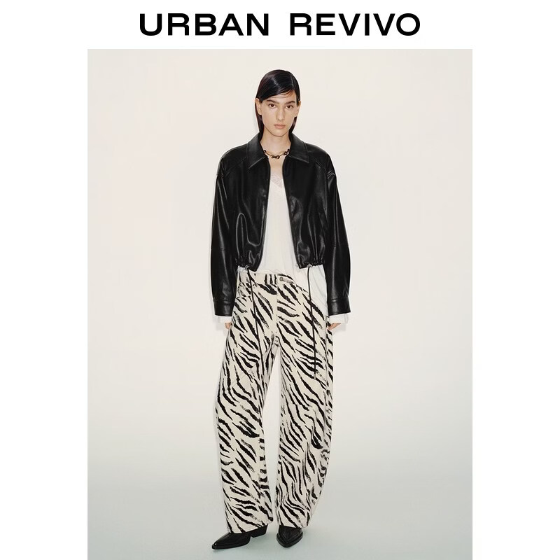 UR2026 Spring New Women's Temperament Lapel Drawstring Waist Short Jacket UWM160001