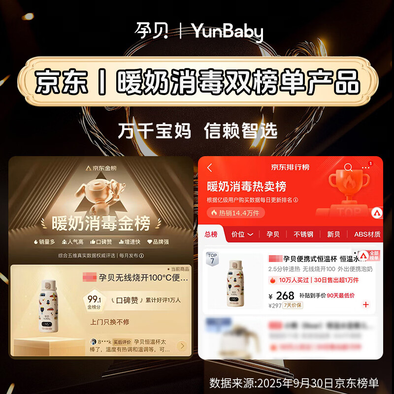 Pregnant baby can boil portable thermostatic cup, thermostatic kettle, baby warm milk thermos cup for making milk when going out, wireless water boiling cup