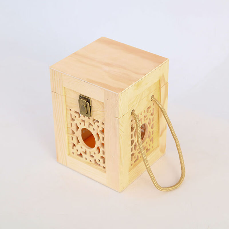 Fantasy liquor wooden box packaging wine jar wooden box packaging box one pound two pounds three pounds five pounds carved blank wine box wooden box box one pound one jar not sold wine jar original color diameter 11x height 16
