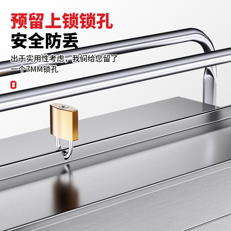 Otis stainless steel tool box full set household hardware tool box storage box three-layer folding repair electrician parts box double layer standard stainless steel folding dump box