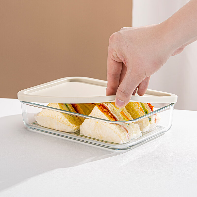 LOVWISH high boron glass crisper food-grade refrigerator storage special box food freezer box large capacity fruit takeaway Le stack crisper microwaveable extra large 1700ml