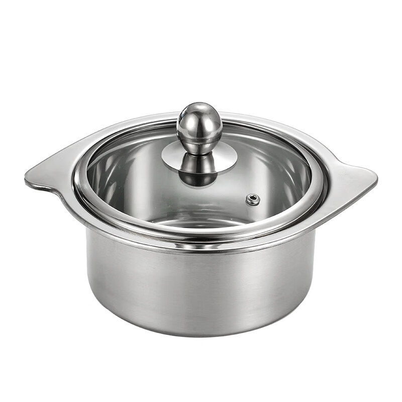 Tuojin imported high-quality stainless steel single-person small hot pot from Japan, one-person and one-pot clear soup pot, mandarin duck small hot pot, induction cooker, whirlwind clear soup_with lid_16cm