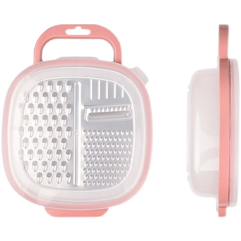 Huixiang multifunctional vegetable cutter grater baby food supplement sharp potato shreds 10 inch box grater pink