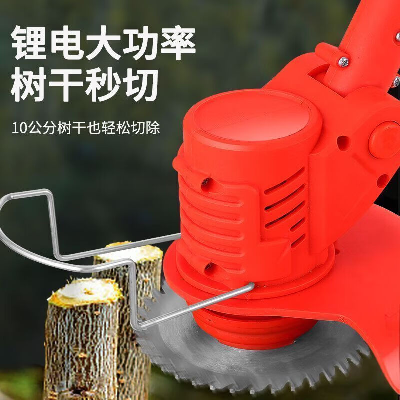 Imported electric lawn mower, multi-functional, long-lasting, high-power, small household rechargeable weeding artifact, the first choice for land reclamation 15988888H, two batteries and one charger, imported high-power lithium-ion lawn mower