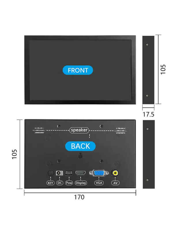 Weiyiyou Raspberry Pi display 7-inch IPS capacitive touch HDMI Orange Pi computer case secondary screen driver-free VGA without shell without touch 10 sets or more