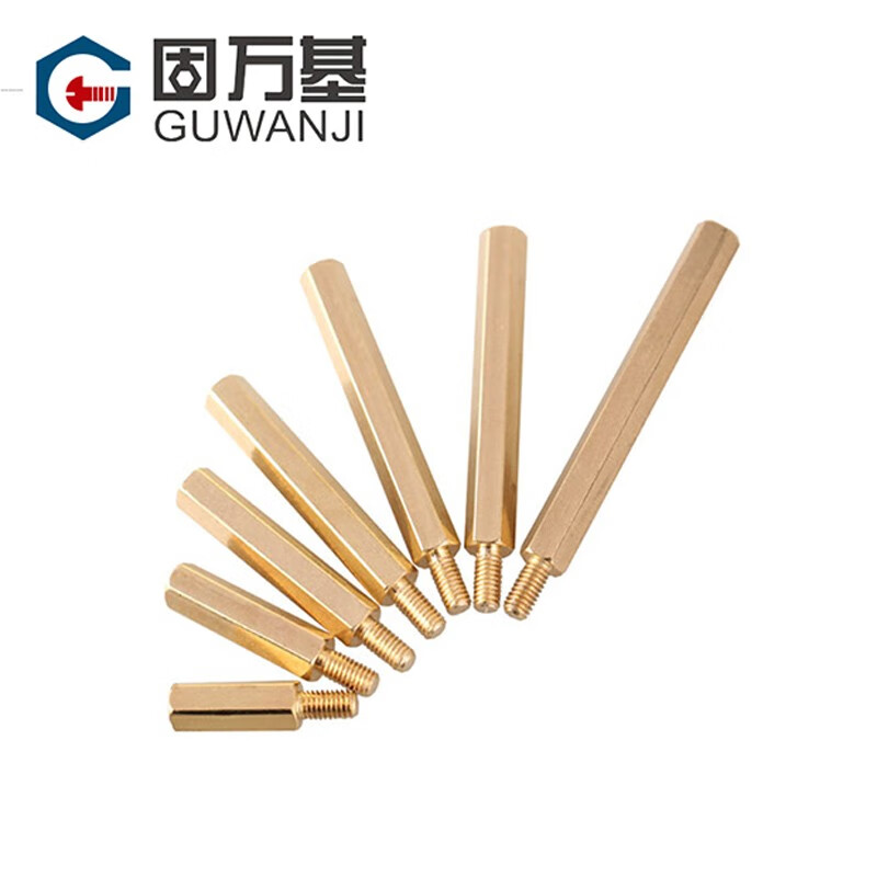 GUWANJI single-pass hexagonal copper column chassis screw motherboard copper stud single-head isolation column circuit board wiring copper column M4*22+6 10 pieces