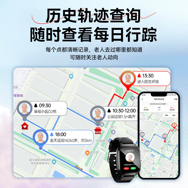 Doctor Meow Elderly Watch Adult Fall Alarm Video Phone Watch Health Monitoring Blood Pressure Heart Rate GP Anti-lost Elderly Positioning Watch Anti-fall Bracelet New Year Gift for Elders GK8 New Full Netcom Precise Positioning + Fall Alarm + Super Long Standby Thin and Large Digital Adult Positioning Tracker Elderly Smart Watch One-click SOS for Help