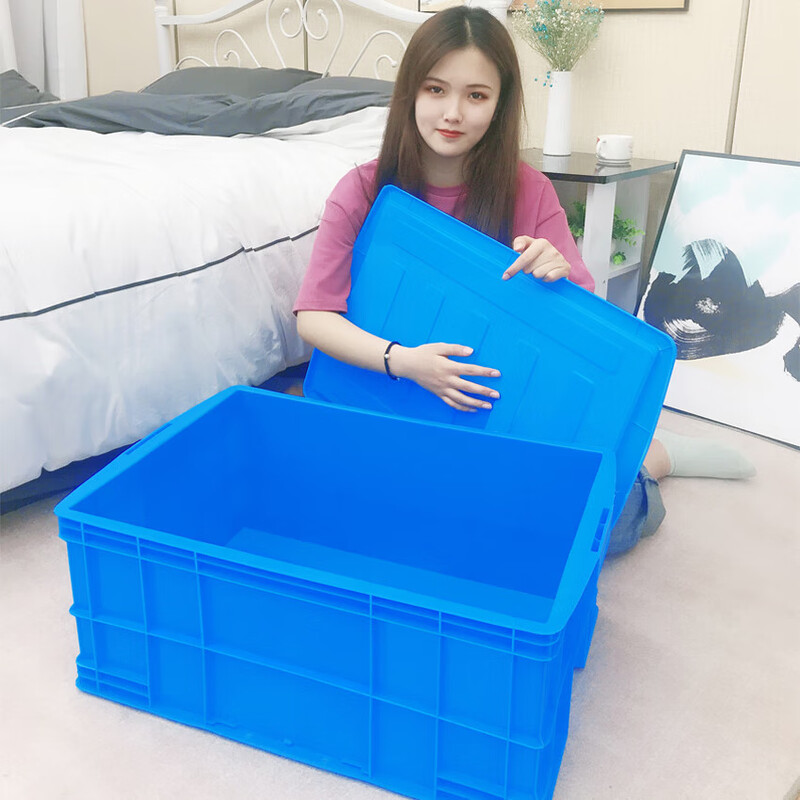 Plastic turnover box for turtle breeding, large rectangular thickened plastic box, industrial style fish tank storage box, cat litter box, 700-220 boxes, 74*56*23cm, default blue, white/red/yellow/green, please note