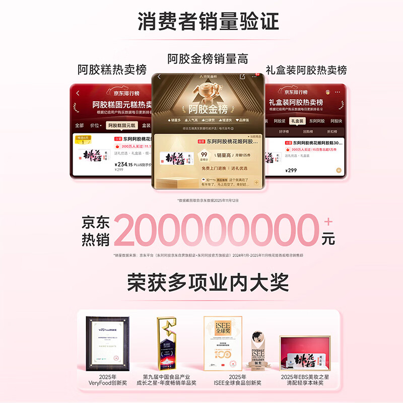 Don't-E-Jiao Peach Blossom Ji Don-E-Jiao Cake 520g gift box ready-to-eat donkey-hide gelatin cake Dragon Boat Festival gift box to send nutritional supplements to elders