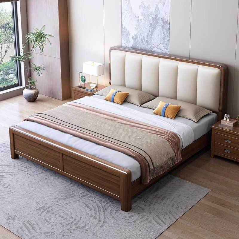 Yusenyi bed 18m home soft-packed double bed master bedroom large bed bed + 1 cabinet 15002000 air pressure structure