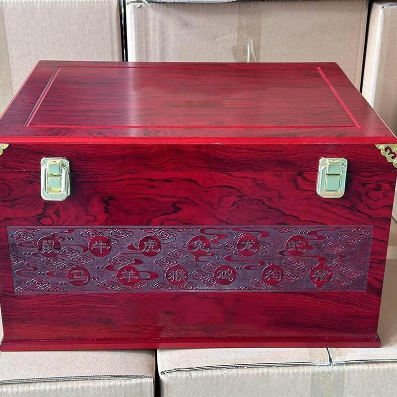 Fantasy special collection wooden box wine box liquor wooden box gift box sealed wine packaging box 12 zodiac red special model